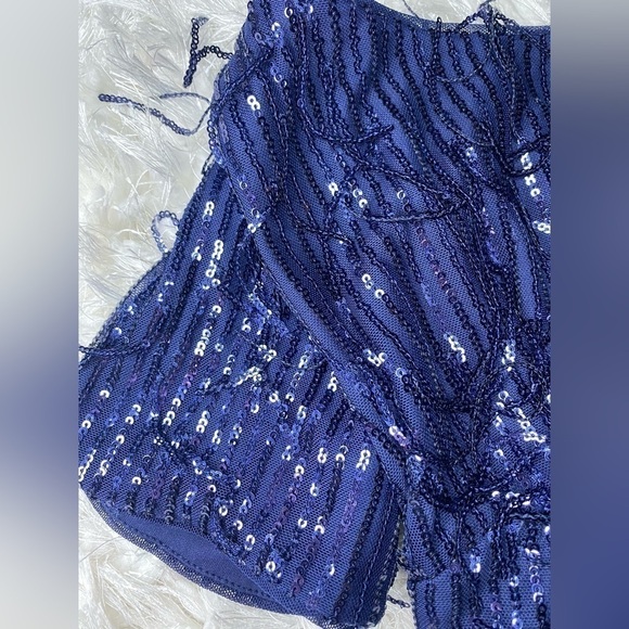 R and M Richards Classic Sequin Drop 20s Aesthetic Cap Sleeve Dress - Picture 9 of 11